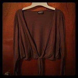 SOLD 2X Brown Cover/Wrap Blouse